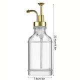 TheWellBeing™ 500ml Glass Coffee Syrup Dispenser with Steel Pump and Clear Square Design