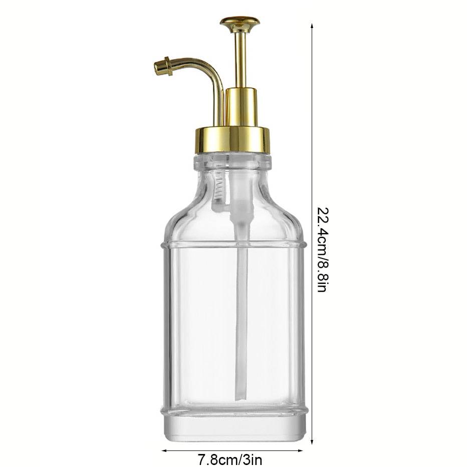 TheWellBeing™ 500ml Glass Coffee Syrup Dispenser with Steel Pump and Clear Square Design