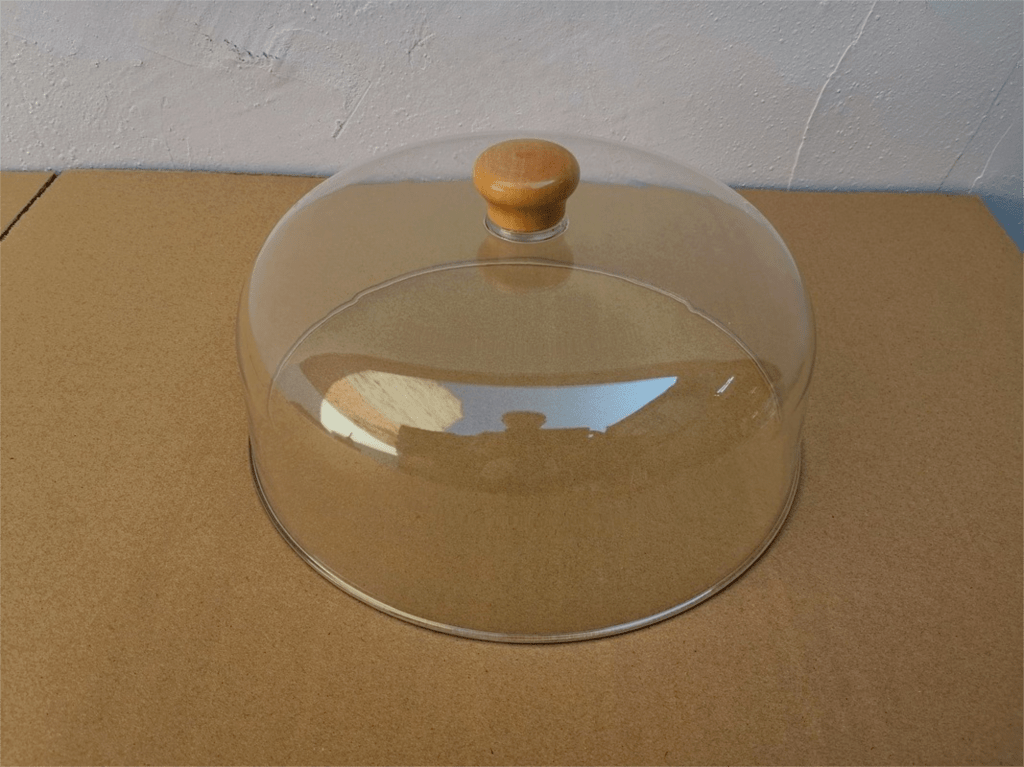 TheWellBeing™ Acrylic Transparent Food Cake Cover - Bamboo Wood Dust Cover - Culinarywellbeing