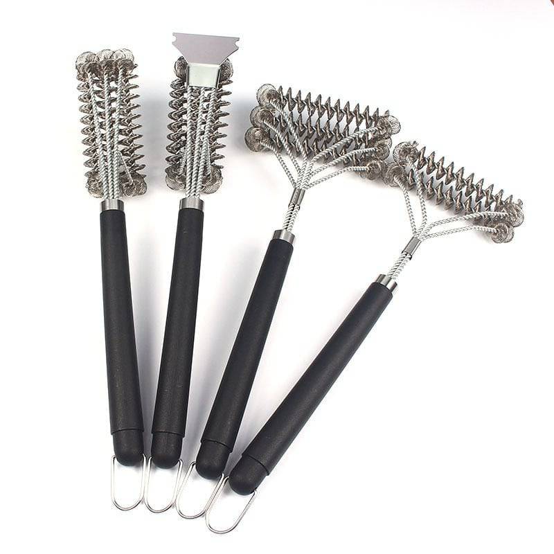 Stainless Steel Barbecue Brush Outdoor Travel BBQ Grill Cleaning BrushâTHE SAFEST BRISTLE FREE GRILL BRUSH. No bristles that can break off and end up in your food. Our heavy duty design with built in scraper lets you use as much elboTheWellBeing1Stainless Steel Barbecue Brush Outdoor Travel BBQ Grill Cleaning Brushes KitchenCulinaryWellBeing