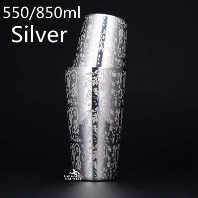 Engraving Stainless Steel Cocktail Boston Bar Shaker Bar Tools 550ml/850ml - Culinarywellbeing