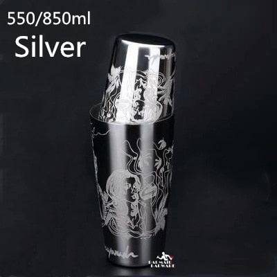 Engraving Stainless Steel Cocktail Shaker Bar Tools 550ml/8