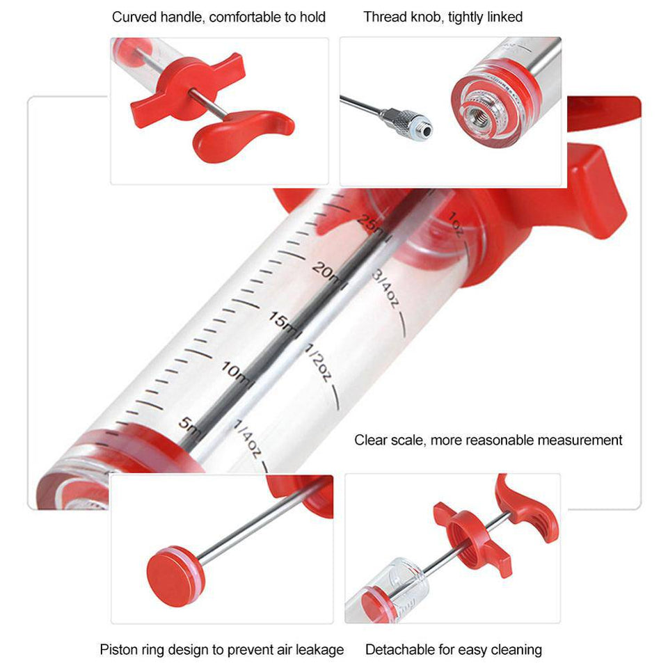 Barbecue BBQ Needle Tools Set Grill Syringe Sauce Injector Roast Needle - Culinarywellbeing