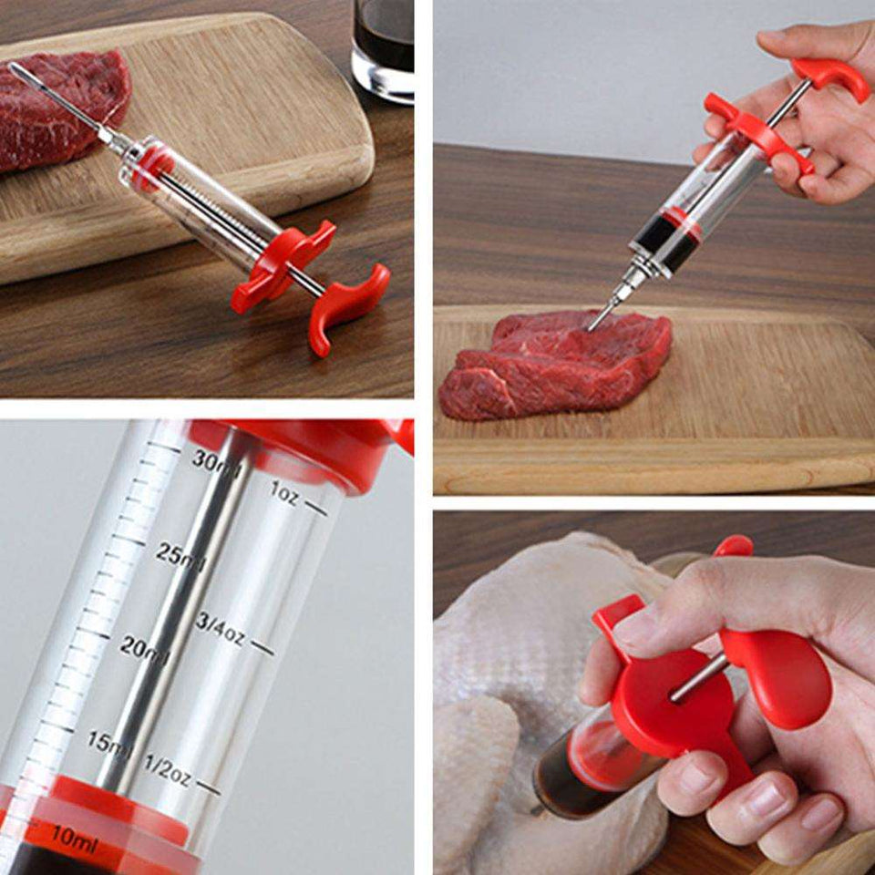 Barbecue BBQ Needle Tools Set Grill Syringe Sauce Injector Roast Needle - Culinarywellbeing