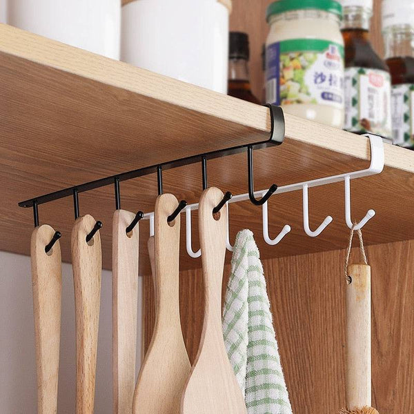 TheWellBeing™ 6 Kitchen Cupboard Hanging Hooks - Multi-Purpose Closet and Wardrobe Organization - Culinarywellbeing