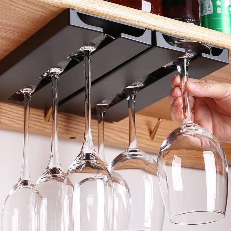 Under Cabinet Free Punching Holder Wine Glass Rack Multipurpose Classification Stemware Glass Cup Hanging Holder Tools - Culinarywellbeing