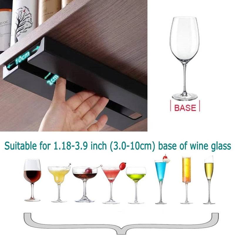 Under Cabinet Free Punching Holder Wine Glass Rack Multipurpose Classification Stemware Glass Cup Hanging Holder Tools - Culinarywellbeing