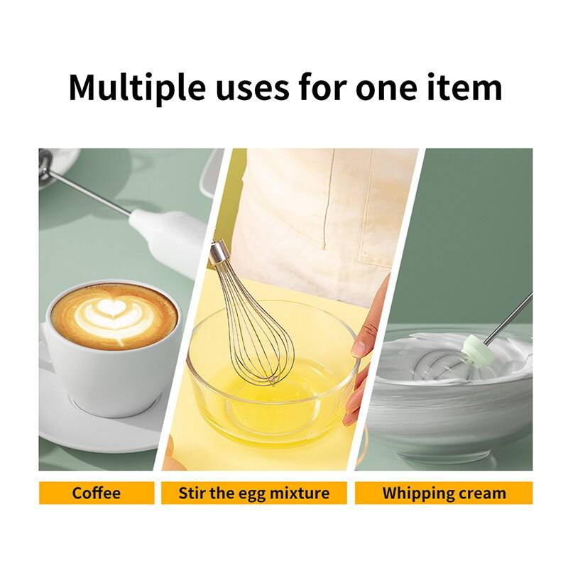 USB Electric Handheld Egg Beater & Coffee Frother: Portable Kitchen Mi1. Stainless steel, not easy to rust.

2. Simple operation, detachable design, convenient cleaning.
3. Suitable for home kitchen or restaurant kitchen.
4. Used for sTheWellBeing1USB Electric Handheld Egg Beater & Coffee FrotherCulinaryWellBeing