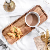 TheWellBeing™ Acacia Wood Rectangular Coffee Tray - Decorative Food and Tea Serving Tray - Culinarywellbeing