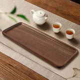 TheWellBeing™ Acacia Wood Rectangular Coffee Tray - Decorative Food and Tea Serving Tray - Culinarywellbeing