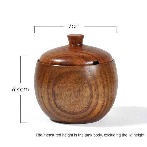 Wood Seasoning Pot Creative Seasoning Bottle Wooden Retro Solid - Culinarywellbeing