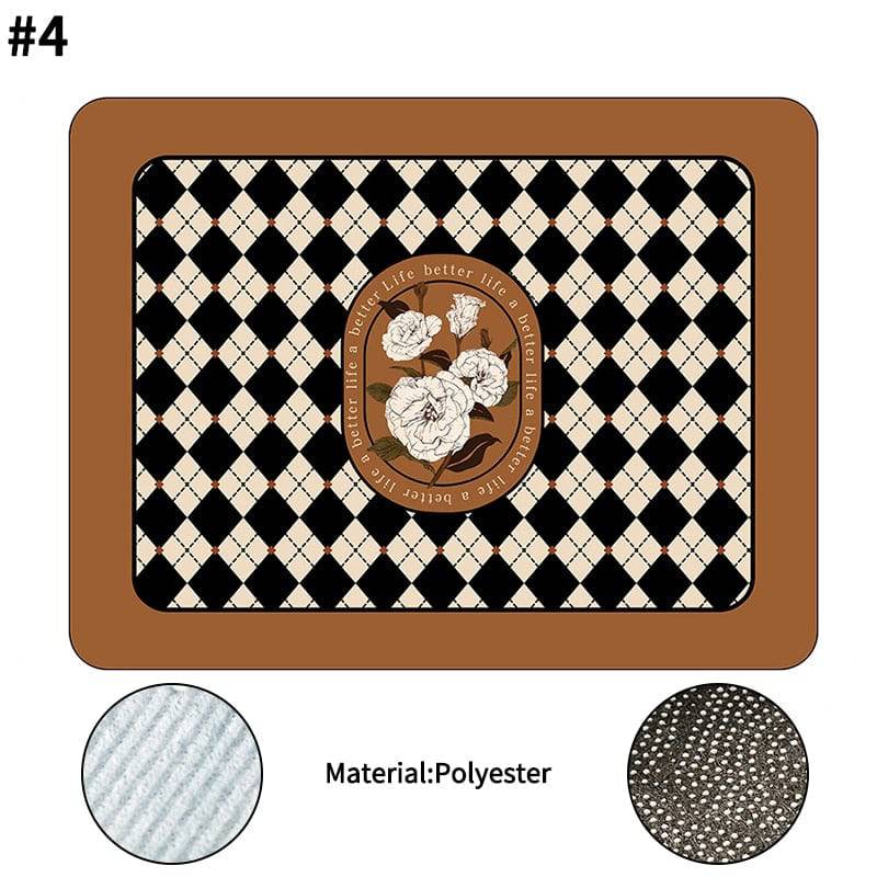 Printed Dish Drying Mat Super Absorbent Coffee Drain Pad Tableware Draining Pad - Culinarywellbeing