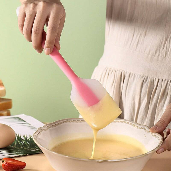 Silicone Scraper Cream Scraper Cake Scraper Baking Tool Semi Transparent Handle High Temperature Resistant 2pcs - Culinarywellbeing