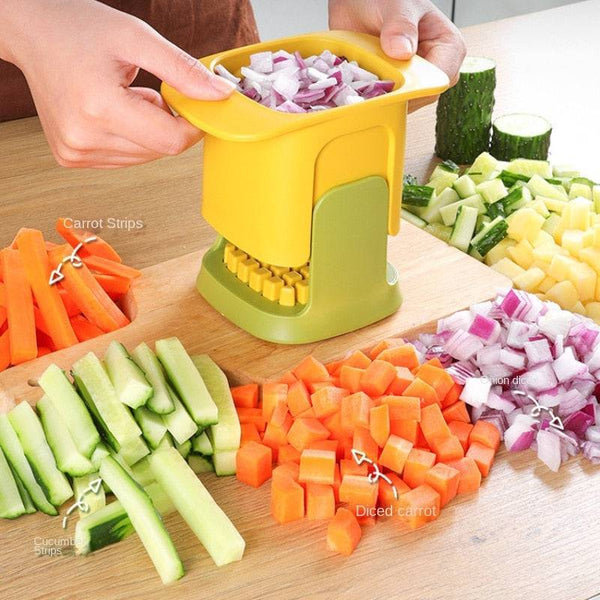 Multifunctional Vegetable Chopper Onion Dicing Artifact French Fries Slicer Kitchen Gadget Cucumber Potato Slicer - Culinarywellbeing