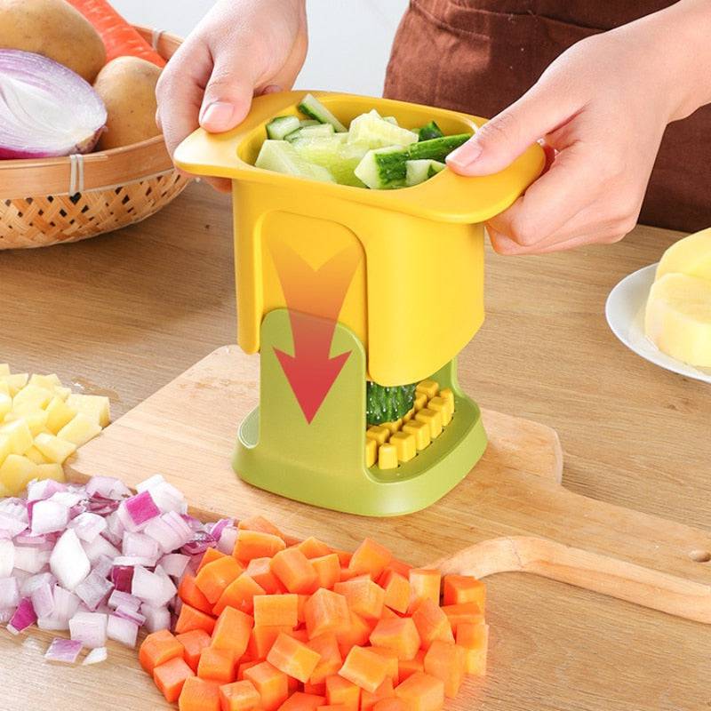 Multifunctional Vegetable Chopper Onion Dicing Artifact French Fries Slicer Kitchen Gadget Cucumber Potato Slicer - Culinarywellbeing