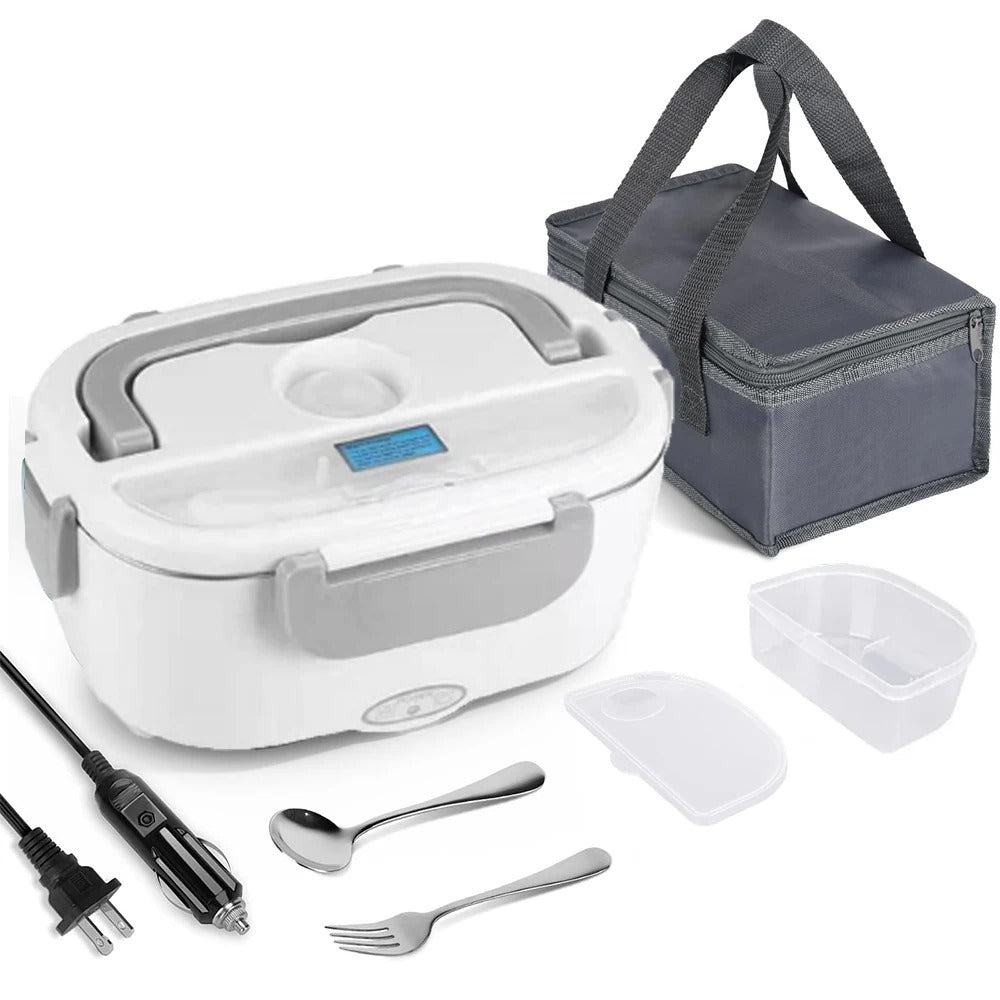 Electric Lunch Box 1.5L 40W with Fork & Spoon Stainless Steel Portable Heating Lunchbox Food Warmer