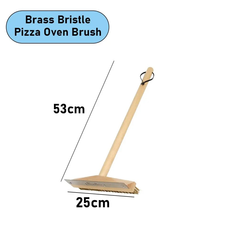 🍕 Professional Pizza Oven Copper Brush Scraper with 21 Inch Aluminium Handle 🍖