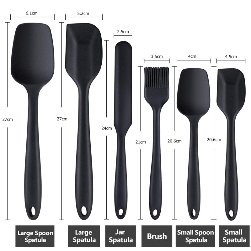 TheWellBeing™ 6-Piece Silicone Spatula Set - Nonstick, Heat-Resistant Spatulas for Cooking, Baking, and Mixing - Culinarywellbeing