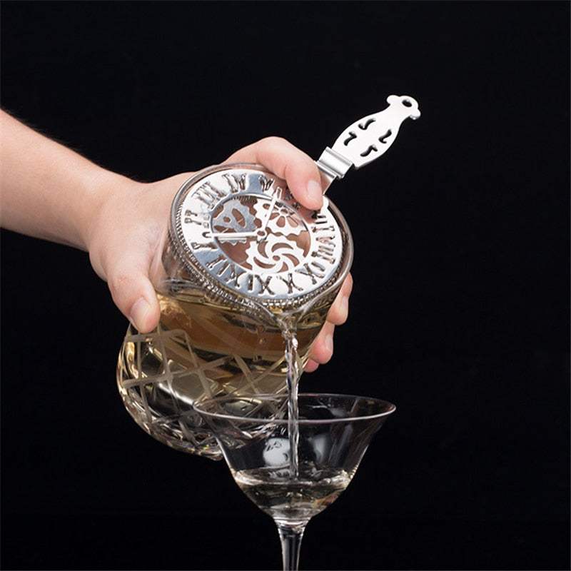 Cocktail Strainer Stainless Steel Mechanical Watch Bar Strainer Sprung