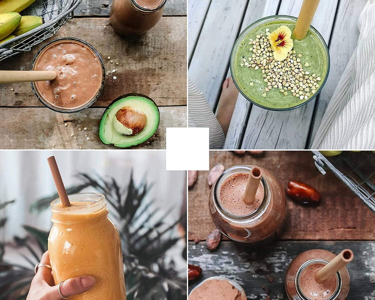 Natural Bamboo Straw Reusable with Cleaning Brush Eco-friendly Bamboo THE BEST CHOICE OF DRINKING STRAWS FOR KIDS &amp; ADULTS - This beautiful set of 10 organic bamboo straws originate are reusable, biodegradable and natural. bamboo sTheWellBeing1Natural Bamboo Straw ReusableCulinaryWellBeing