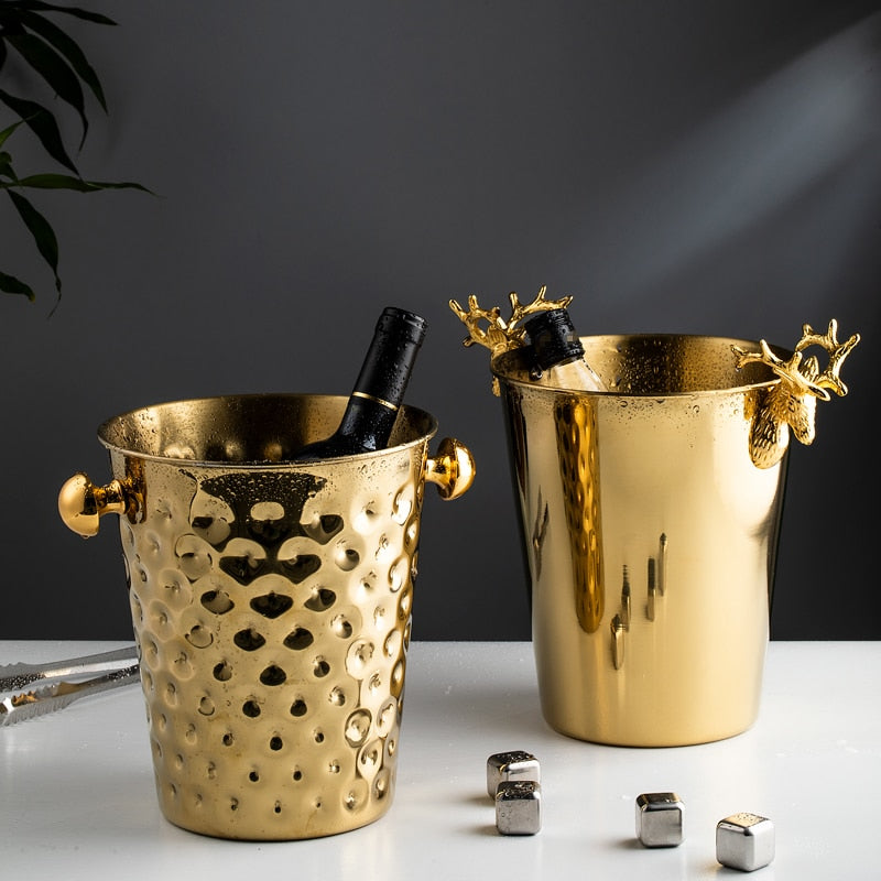 Noble Luxury ice bucket 304 Stainless steel golden hammer patternTheWellBeing1Noble Luxury ice bucket 304 Stainless steel golden hammer patternCulinaryWellBeing