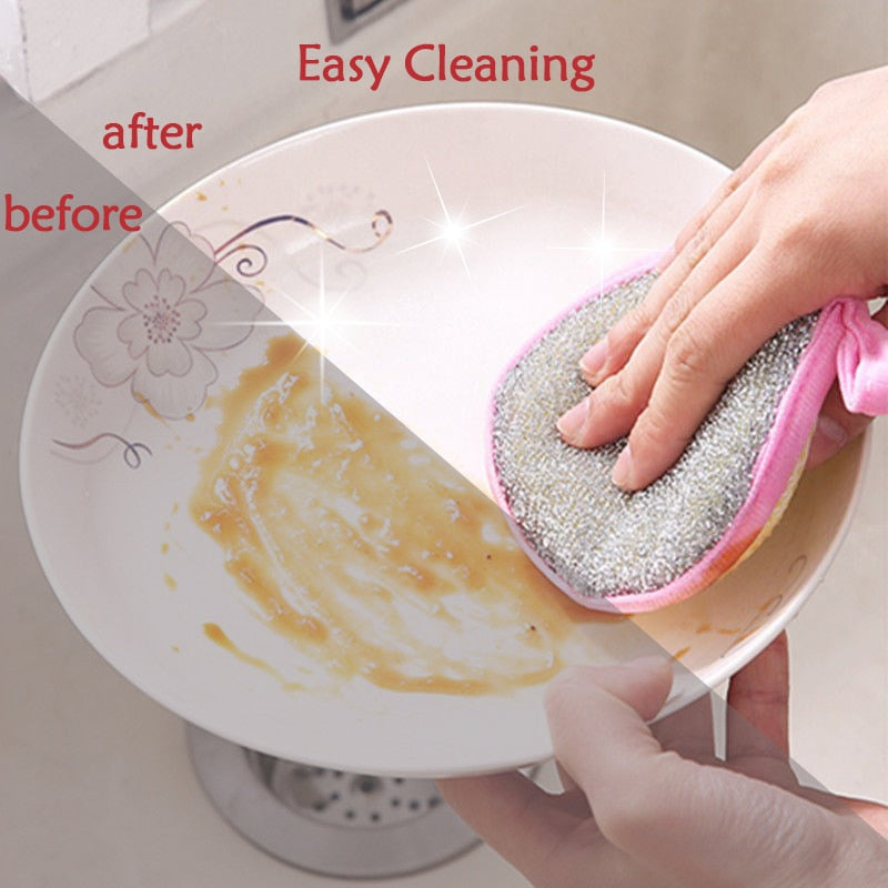 Dual-Sided Dishwashing Sponge: Household Kitchen Cleaning Tool - Culinarywellbeing