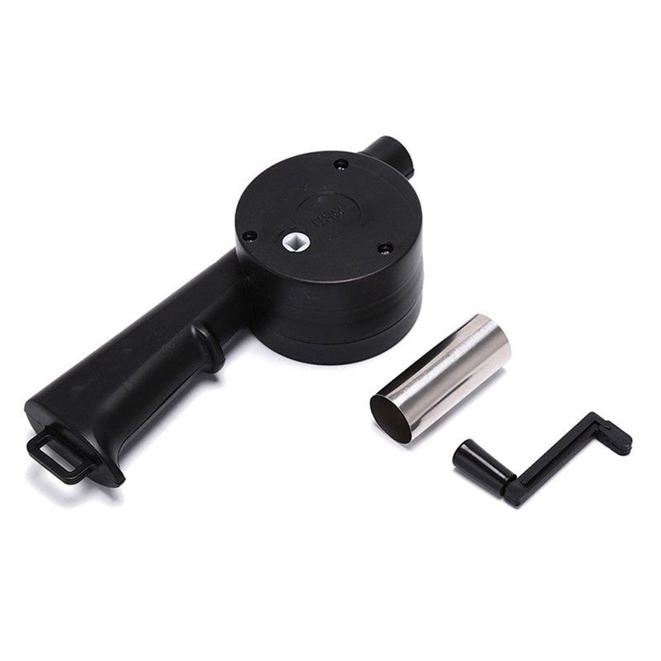 Outdoor BBQ fan air blower with stainless steel components for easy and safe grilling.
