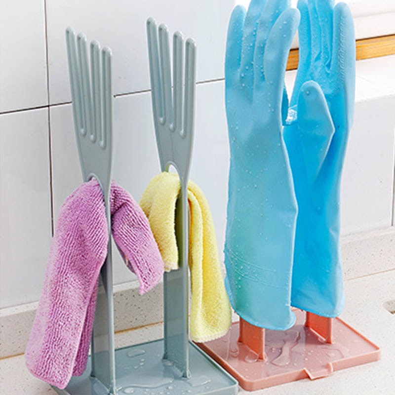Portable Glove Drying Rack Kitchen Storage Rack Desktop Drainage StoraMaterial: PP 
 Size :34*12*15cm  
 Color: Blue/pink 
 Packing: 1 Set  

 FeedbackTheWellBeing1Portable Glove Drying Rack Kitchen Storage Rack Desktop Drainage Storage Rack Accessories Kitchen ToolsCulinaryWellBeing