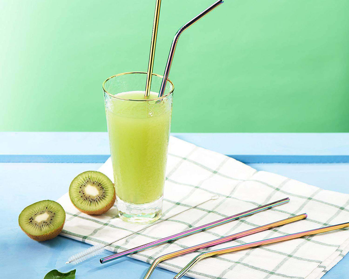 Metal drinking straws With Cleaner Brush 304 Stainless Steel