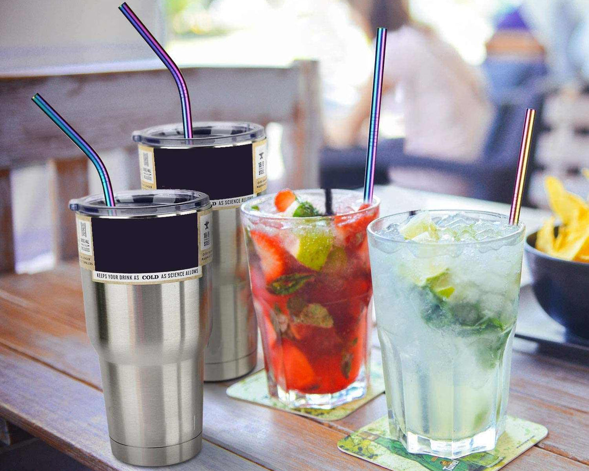 Metal drinking straws With Cleaner Brush 304 Stainless Steel