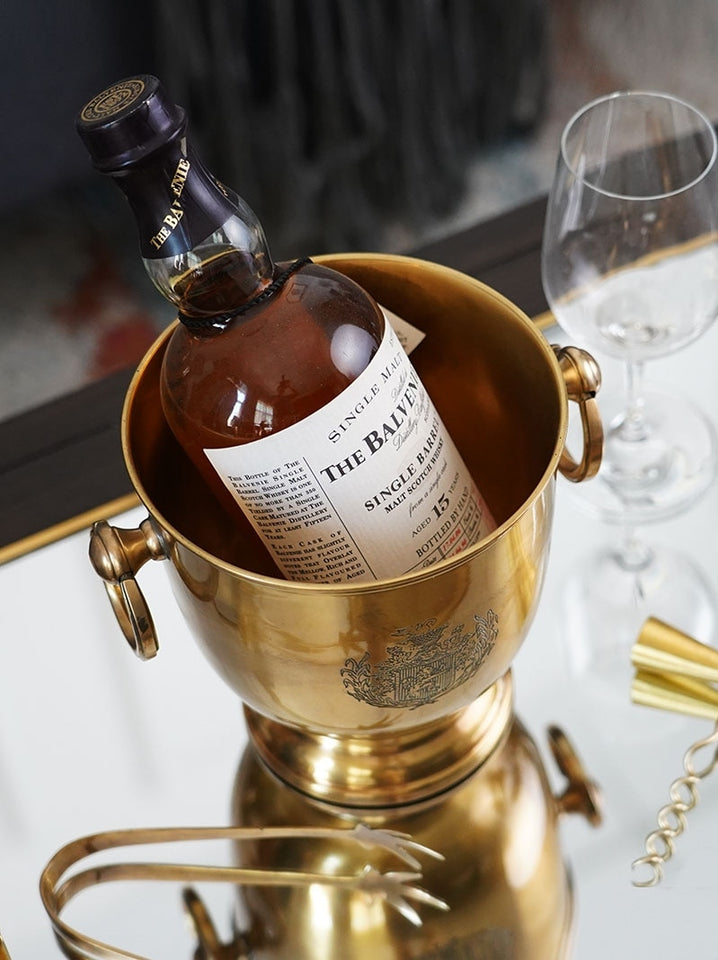TheWellBeing™Brass Thickened Wine Champagne Ice Bucket Luxury Vintage Made in TOKYOTheWellBeing1TheWellBeing™Brass Thickened Wine Champagne Ice Bucket Luxury Vintage Bar Restaurant Iced Wine Set Flower WareCulinaryWellBeing