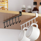 6 Hooks for kitchen Cupboard Hanging Hooks Cup Holder Closet Shelf for Hanging Spoon Towel gadgets Wardrobe hooks for belt tie - TheWellBeing1