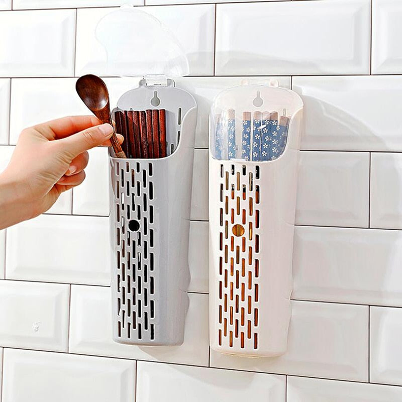 Plastic Kitchen Cutlery Storage Box Utensil Holder Knife Fork Spoon Chopsticks Drying Rack Organizer Tableware Drainer - Culinarywellbeing