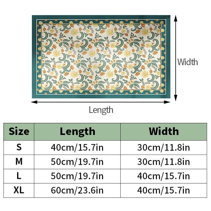 Kitchen dish drying mat in crystal velvet, available in multiple sizes for absorbency and drainage.