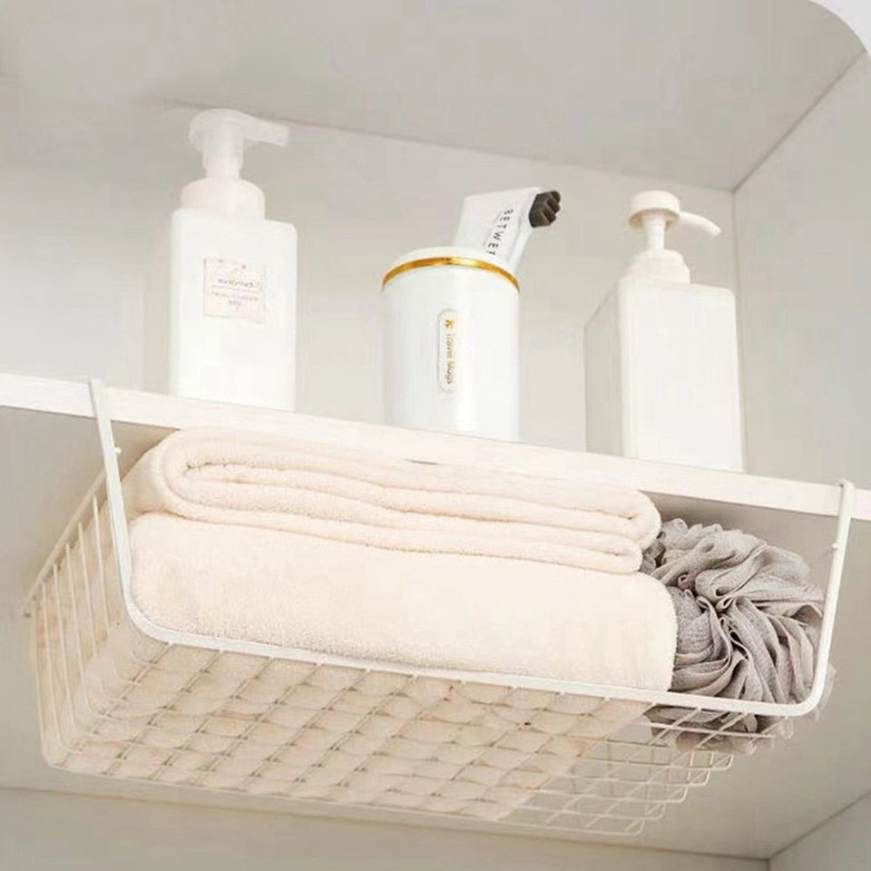 Metal Iron Kitchen Organizer Shelf Desk Cabinet Storage Rack Under TabProduct Name: Organizer Storage Rack
Scope of application: stationery, books and magazines
Model: storage hanging basketStyle: modern minimalistMaterial: IronProductTheWellBeing1Metal Iron Kitchen Organizer Shelf Desk Cabinet Storage RackCulinaryWellBeing