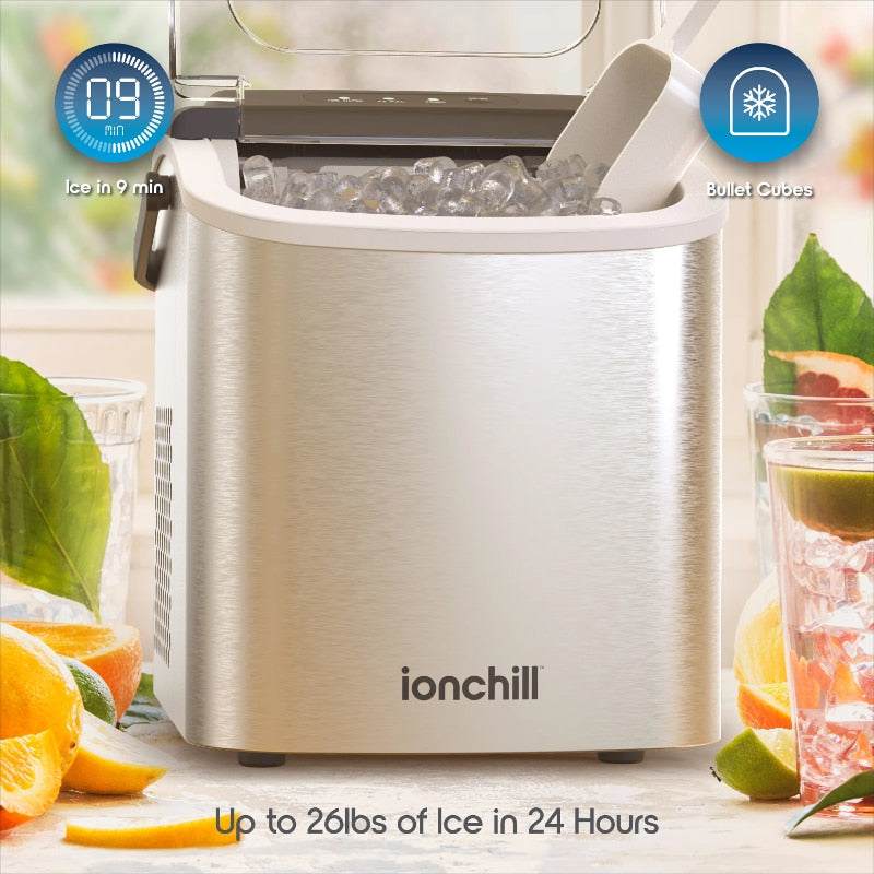 ice machine Ionchill Quick Cube Ice Machine, 26lbs/24hrs Portable Countertop Bulle