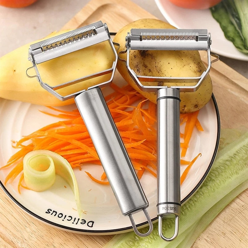 Stainless Steel Peeler Fruit Vegetable Multifunction Grater Julienne Peeler Slice Melon Potato Carrot Cucumber Home Kitchen Tool - Culinarywellbeing