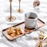 TheWellBeing™ Acacia Wood Rectangular Coffee Tray - Decorative Food and Tea Serving Tray - Culinarywellbeing