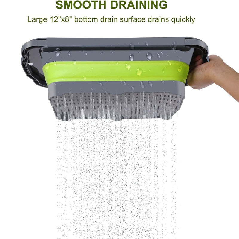 TheWellBeing™Collapsible Colander with Extendable Handles Colander Strainer Over The Sink Vegetable Fruit Colanders Strainers - Culinarywellbeing