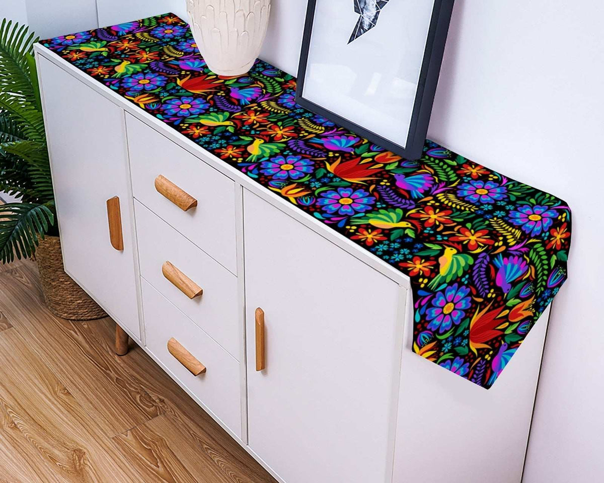 Colorful Mexico Abstract Flower Modern Table Runner Cotton Linen Tablecloth Wedding Party Dinner Coffee Table Decoration Cloth - TheWellBeing1