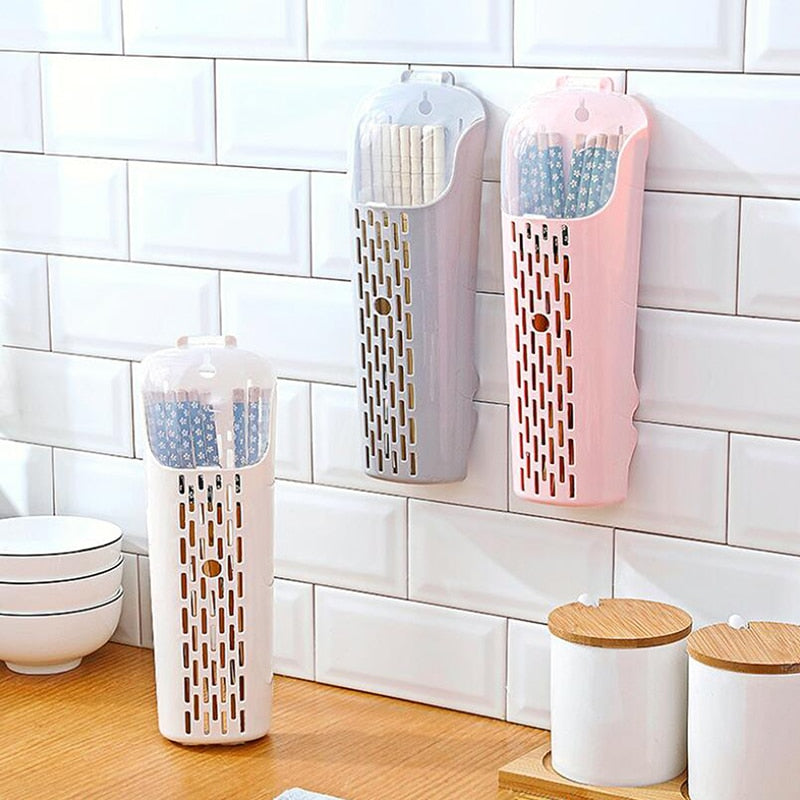 Plastic Kitchen Cutlery Storage Box Utensil Holder Knife Fork Spoon Chopsticks Drying Rack Organizer Tableware Drainer - Culinarywellbeing
