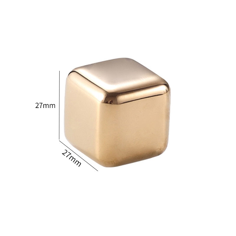 Gold Coolers Stainless Steel Ice Cubes & Holders Keep Drinks Cold Bar TheWellBeing1Gold Coolers Stainless Steel Ice Cubes & HoldersCulinaryWellBeing