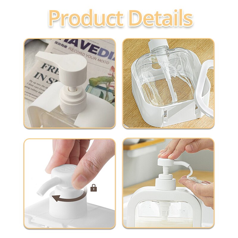 Soap Dispenser White Liquid Lotion Hand Pump Soap Dispenser Refillable Shampoo Bottle Plastic Hand Soap Dispenser - Culinarywellbeing