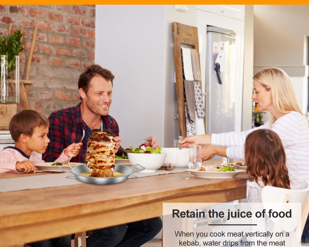 Vertical Skewer Barbecue Spike Poultry Hanger Roasting Meat Spit Skewer Brazilian Spikes BBQ Stand Grilling Rack with Handle - Culinarywellbeing