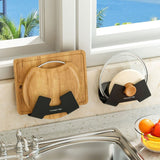 Multifunction Lid Rack Holder Wall Mounted Pan Pot Pan Cover Stand Cutting Board Holder - Culinarywellbeing