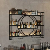 Hanging Wine Rack Metal Red Design Wine Wall - Culinarywellbeing