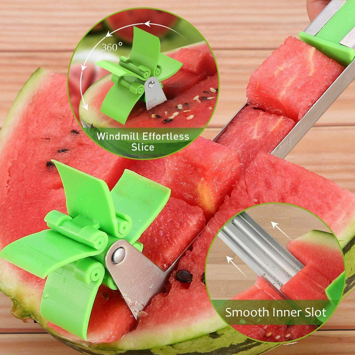 Stainless Steel Watermelon Cutter Windmill Shape Design Slicer Cutter Kitchen Gadgets Salad Fruit Slicer Cutter Tool - TheWellBeing1