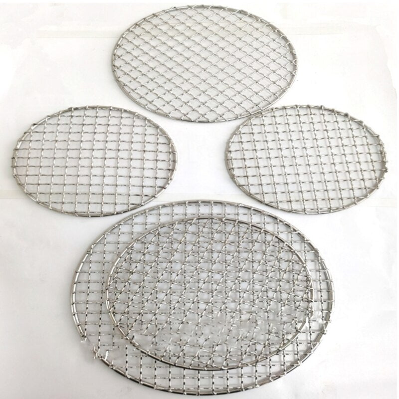 Stainless Steel round BBQ net Grill Mesh Roast  Bacon Grill Tool Iron  barbecue accessories non-stick BBQ Mat Grid - TheWellBeing1