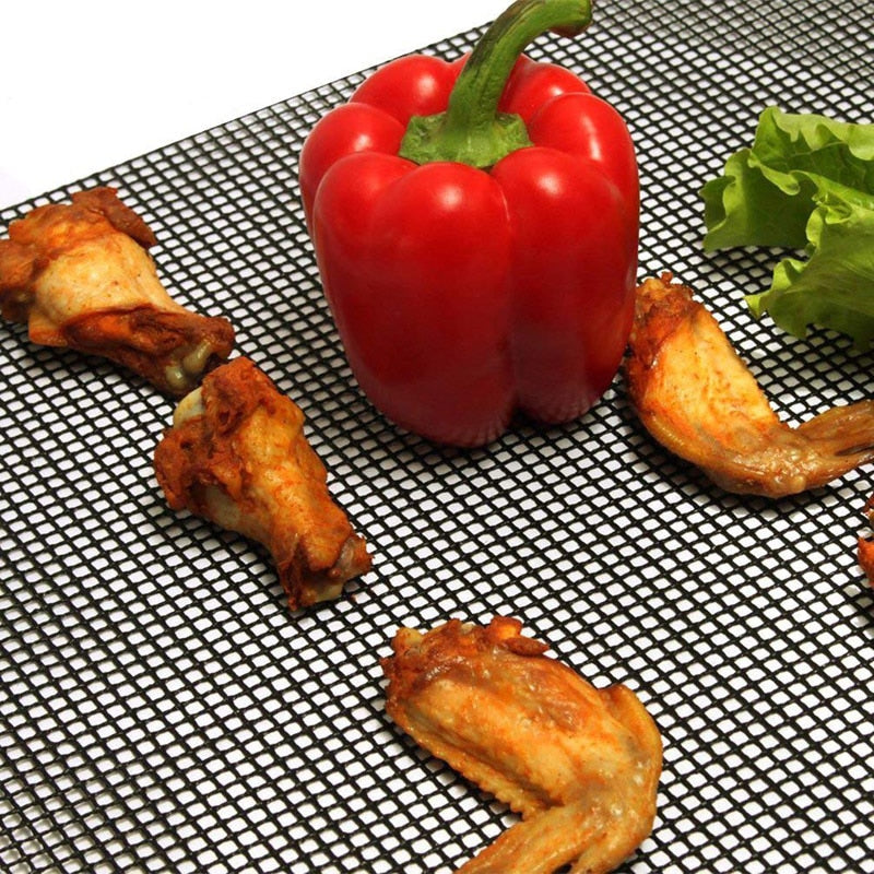 Non-stick Barbecue Mesh Mat Liner Reusable Heat Resistance Baking Net Color:Black Style:Barbecue Mat Package:1*Barbecue Mat Size:30x40cm/40x50cm Functions: Pad on the grill to prevent food from falling and adhesion How to Use: Clean fiTheWellBeing1-stick Barbecue Mesh Mat Liner Reusable Heat Resistance Baking Net PadCulinaryWellBeing