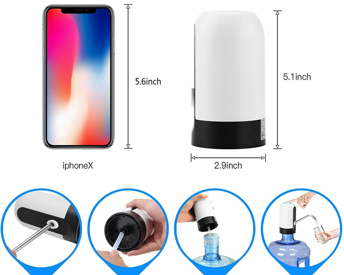 Water Bottle Pump USB Charging Auto Switch Drinking Dispenser Charging1. Simple and convenient, press the button to water out/press the button to stop water
2. Highly compatible base, universal for big and small barrels
3. Built-in 800TheWellBeing1Water Bottle Pump USB Charging Auto Switch Drinking Dispenser Charging Water PumpCulinaryWellBeing